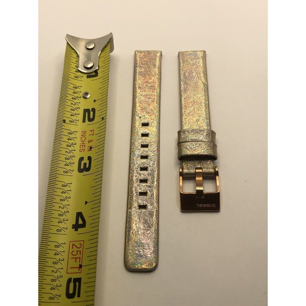 Diesel Watch Band Parts 2 Piece Strap Clasp Leather 14mm PY365
